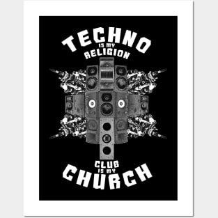 Techno Religion Club Church God EDM Posters and Art